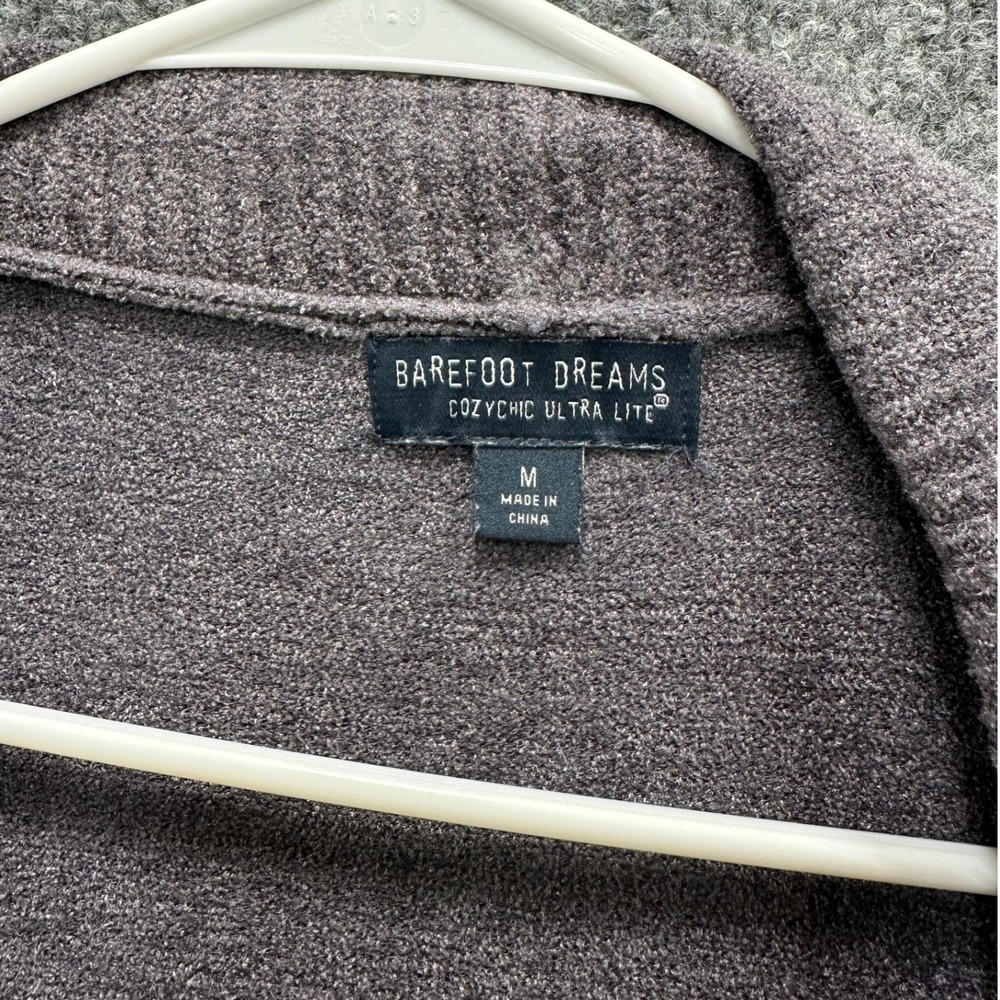 Barefoot Dreams CozyChic Ultra Lite Cinched Back Cardigan Grey Womens Medium - Picture 3 of 7